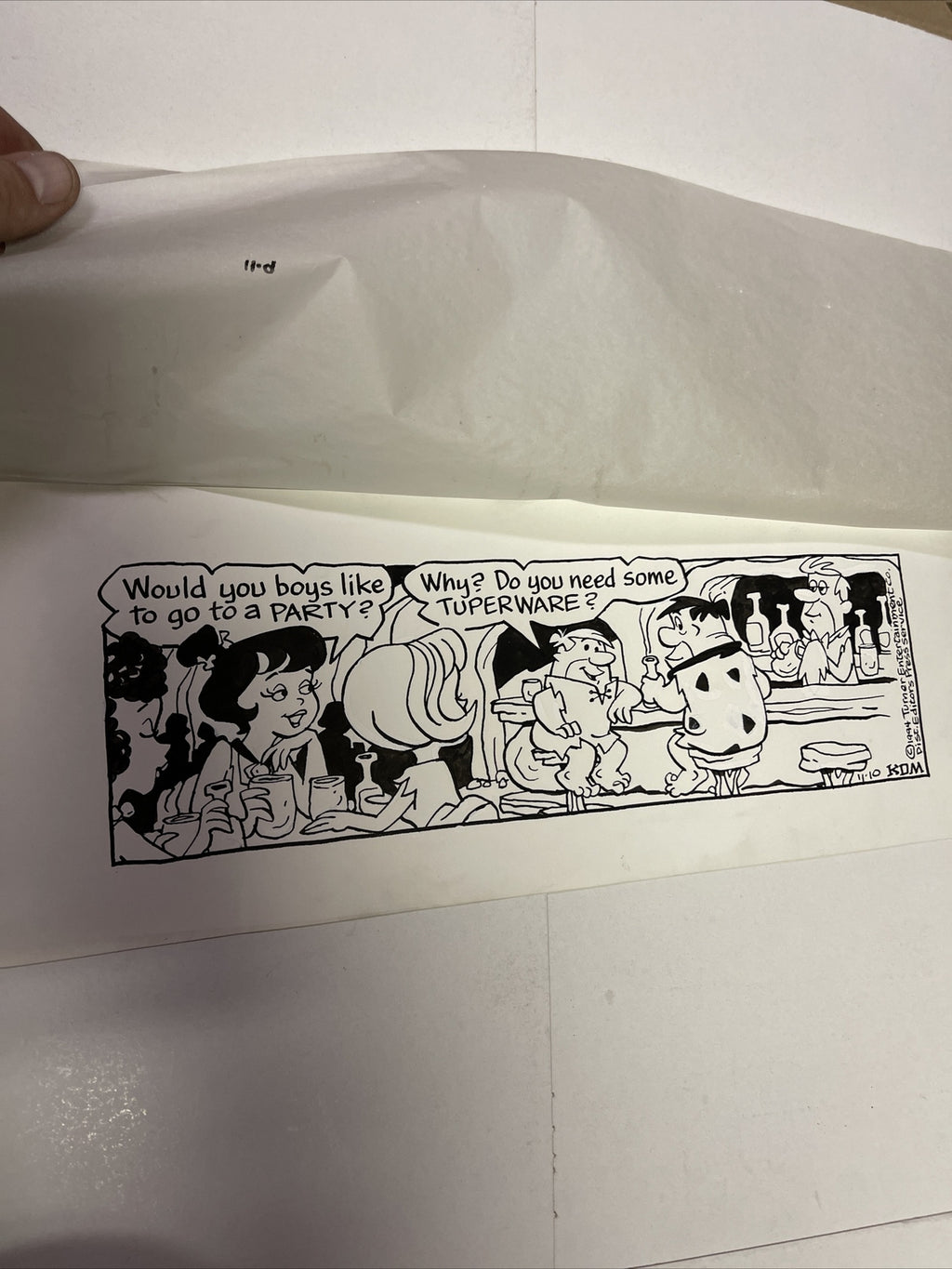 1994 Original Ink Flintstones Comic Signed KDM Karen Marchette Hanna Barbera0