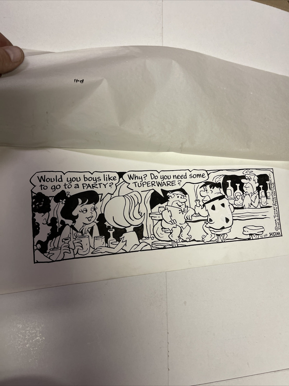 1994 Original Ink Flintstones Comic Signed KDM Karen Marchette Hanna Barbera0