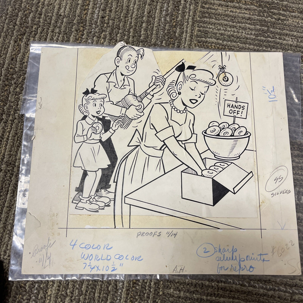 Archie Pals Betty Veronica ORIGINAL Art ( Pen on Heavy paper ) Dotty Dripple0
