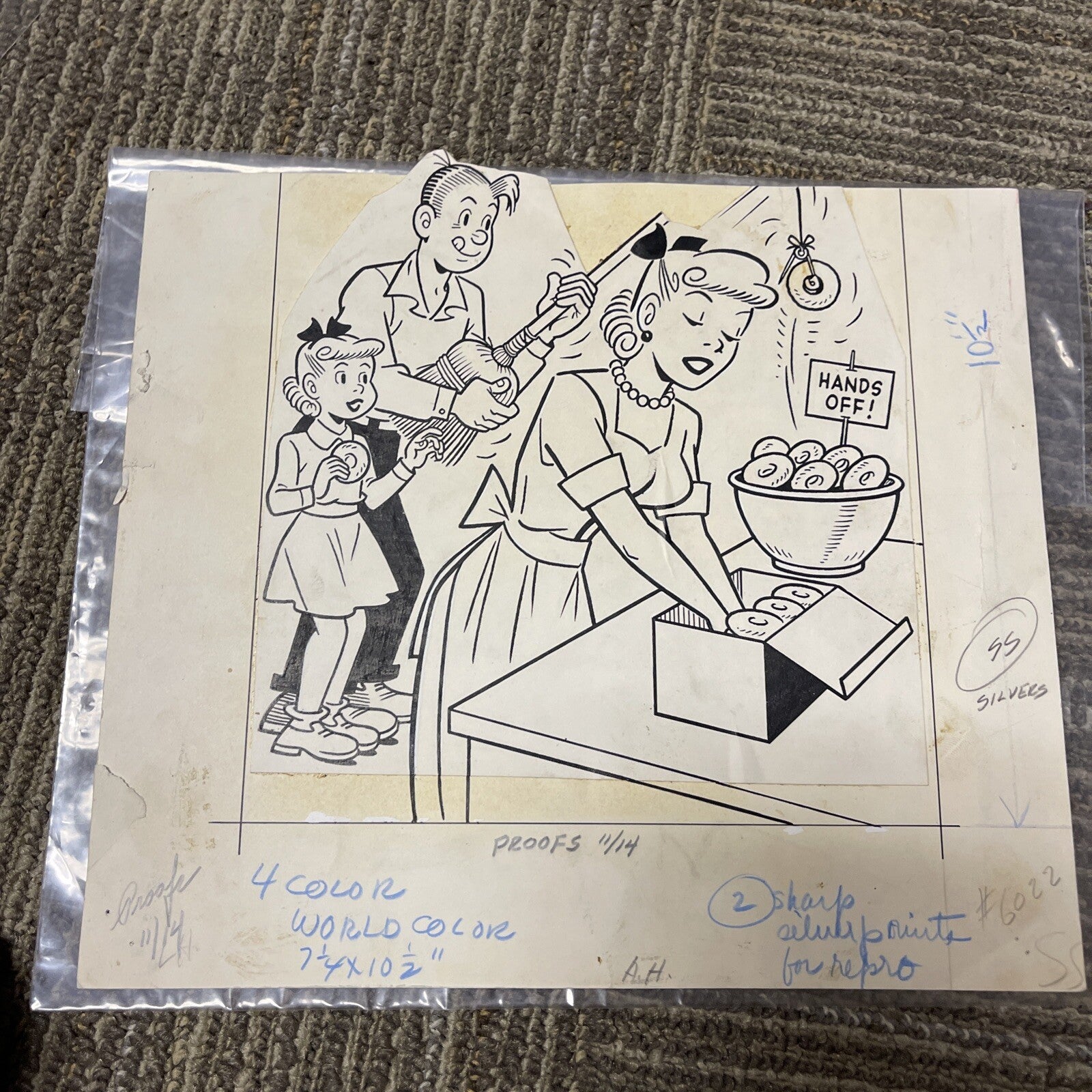 Archie Pals Betty Veronica ORIGINAL Art ( Pen on Heavy paper ) Dotty Dripple0