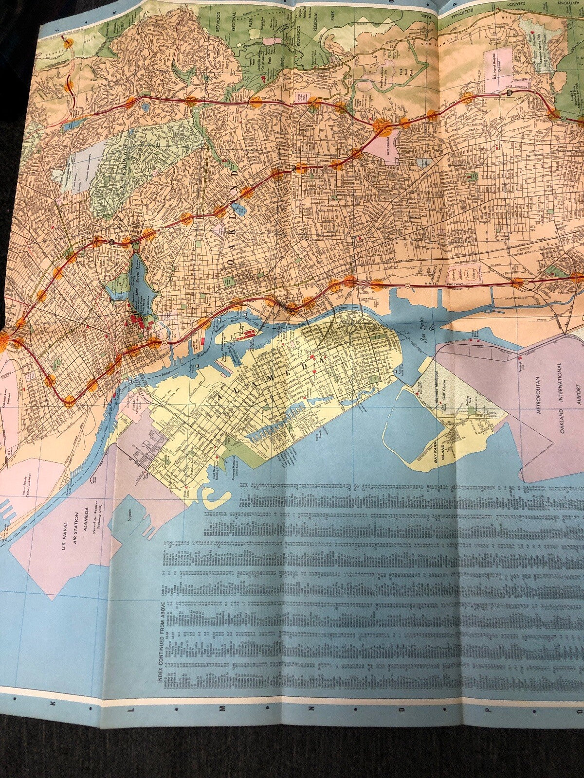 1966 CHEVRON Oakland Adjacent Cities & Southern Alameda County Map Vintage2