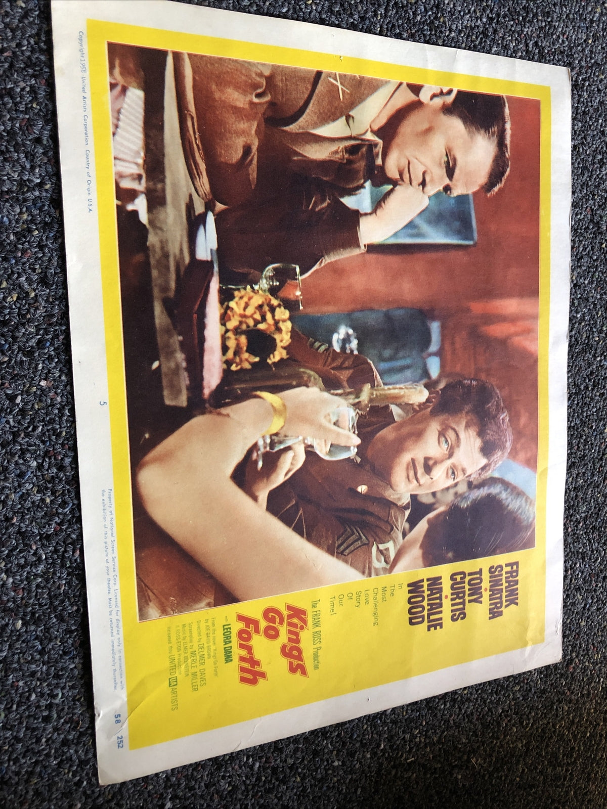Kings Go Forth 1958 Original Lobby Card Frank Sinatra Tony Curtis1
