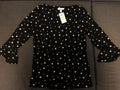 New Macy's Charter Club Petite Jewel Tones Size M Deep Black NWT0