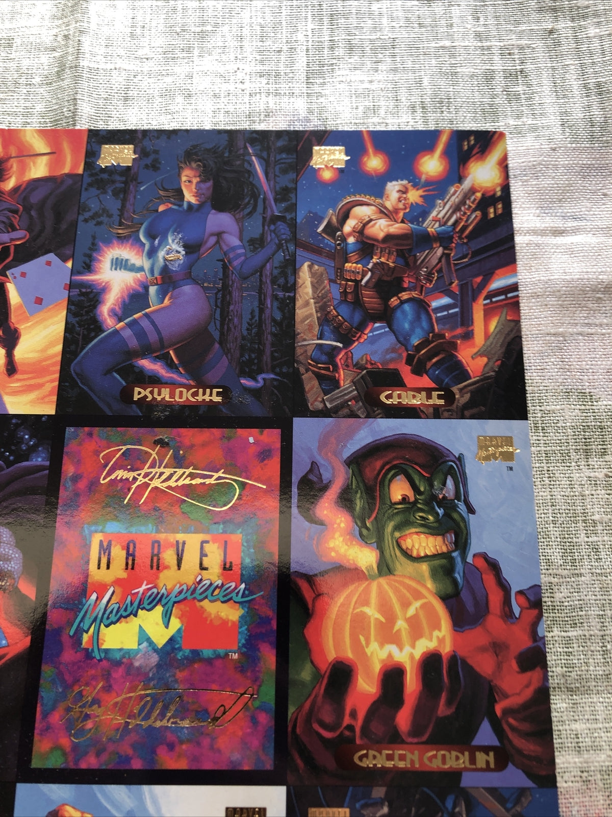 Vintage 1994 Marvel Masterpieces Uncut Sheet With 9 Cards3