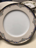 Mikasa Kingsley Rimmed Salad Plate LAC28 Blue & Gold Trim 8.5” Lot Of 20