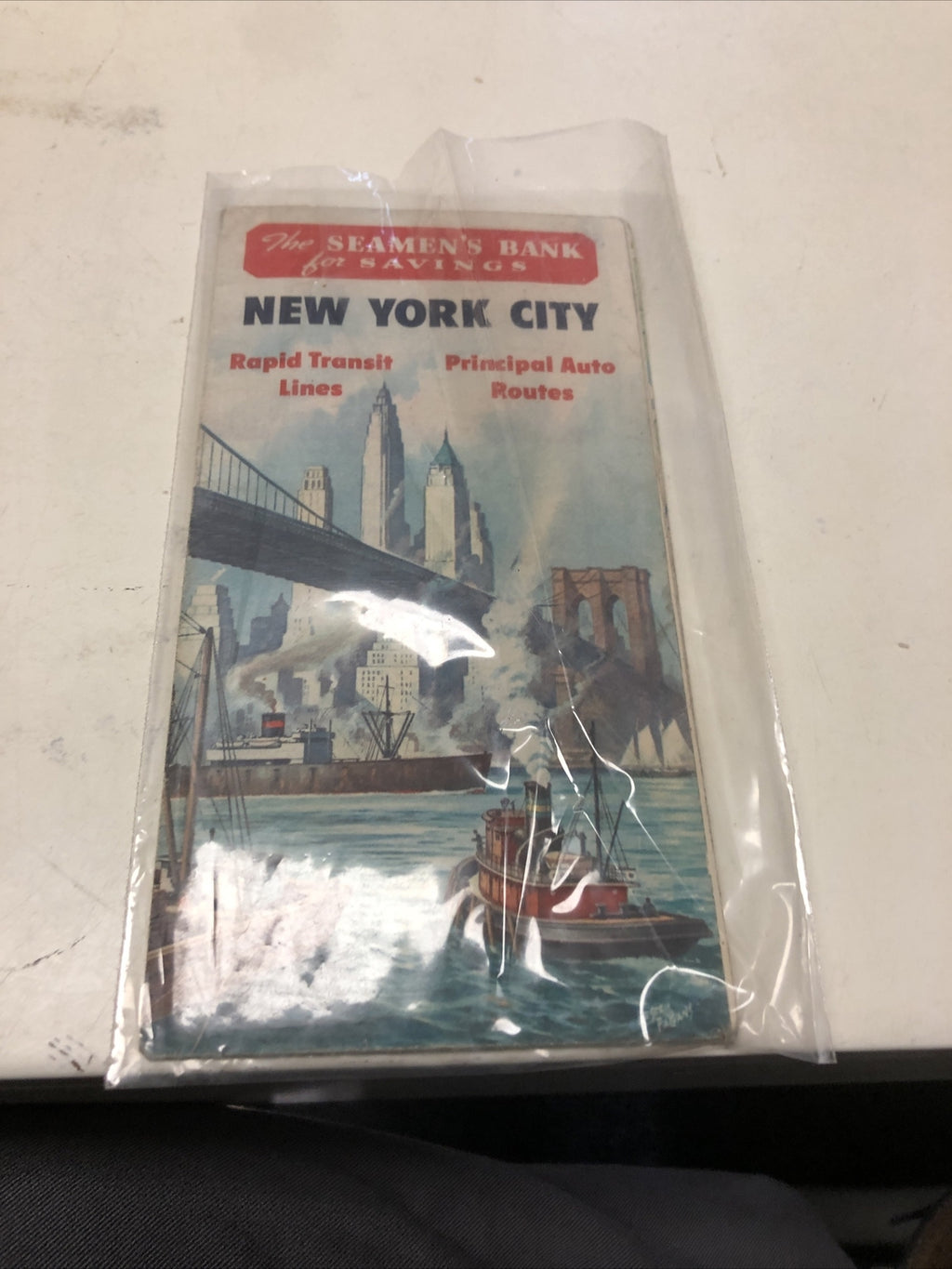 New York City VTG Map 1940's Rapid Transit Lines The Seamen’s Bank For Savings4