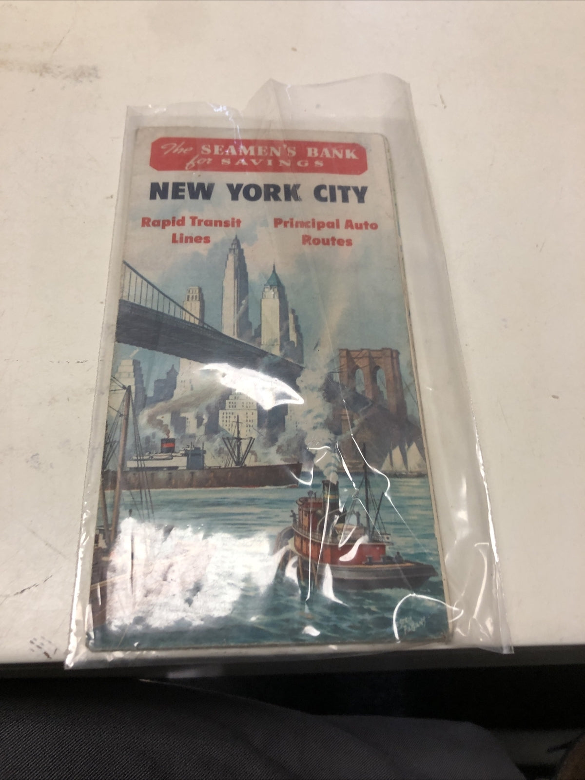 New York City VTG Map 1940's Rapid Transit Lines The Seamen’s Bank For Savings4