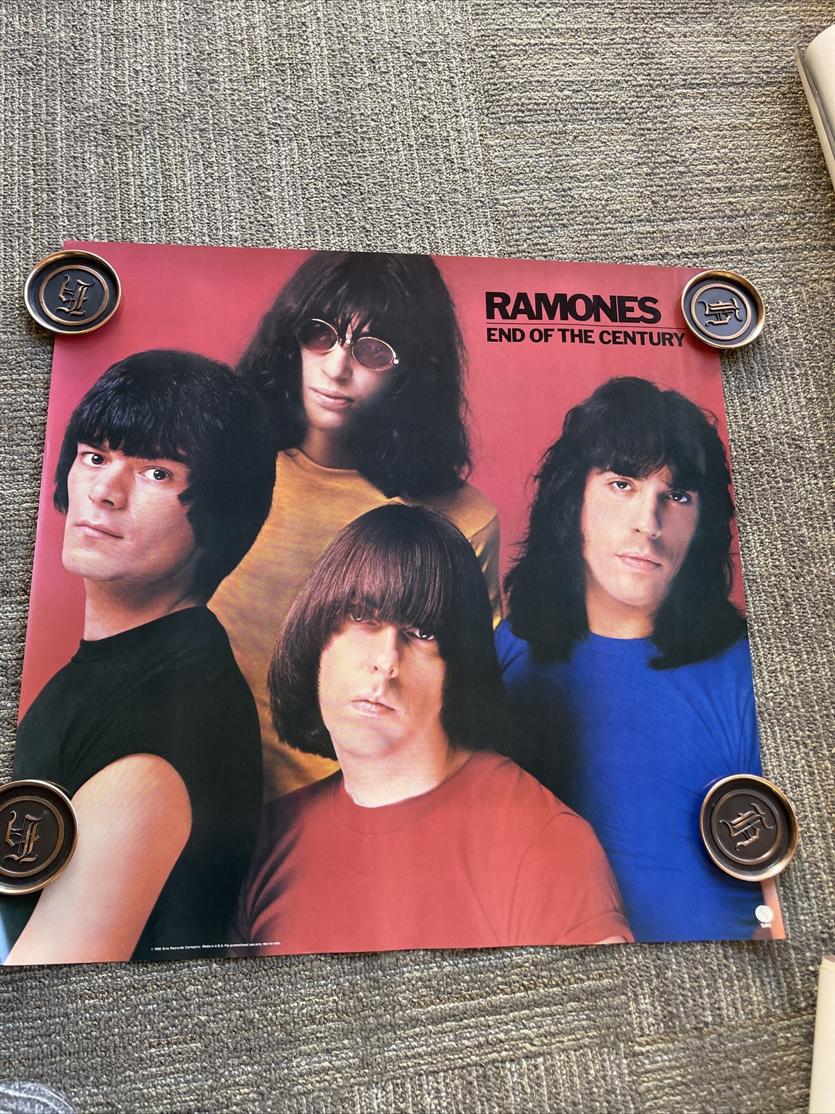 #181 1980 Ramones End Of A Century Record Store Promo Poster 23” X 23”0