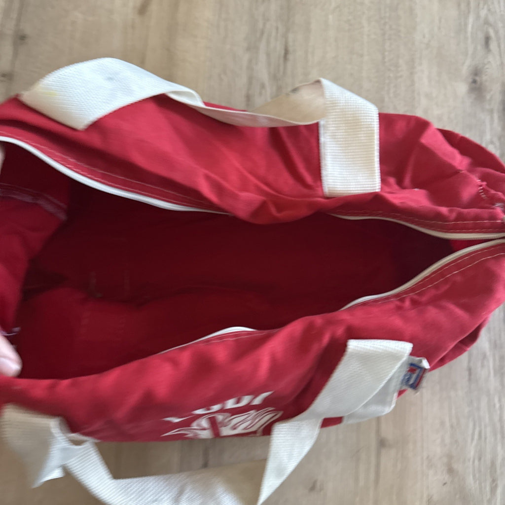 Vintage Lodi Flames Duffle Bag Red Canvas Gym Bag Lodi High School CA Retro5