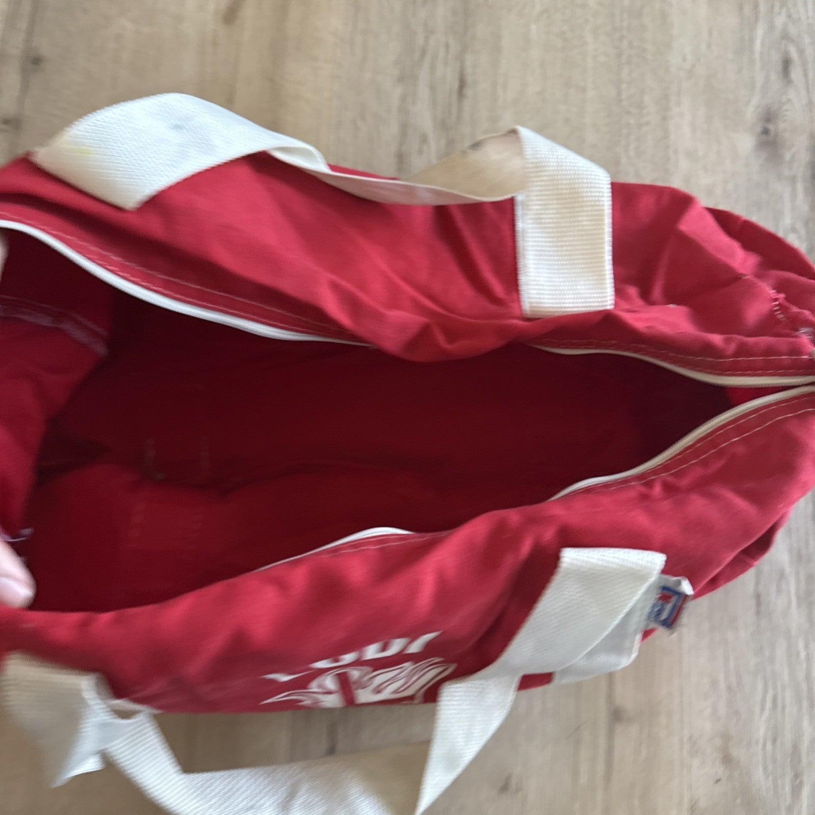 Vintage Lodi Flames Duffle Bag Red Canvas Gym Bag Lodi High School CA Retro5