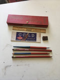 Rare 1937 COCA COLA COKE DELICIOUS REFRESHING PENCIL CASE With Pencils & Ruler0
