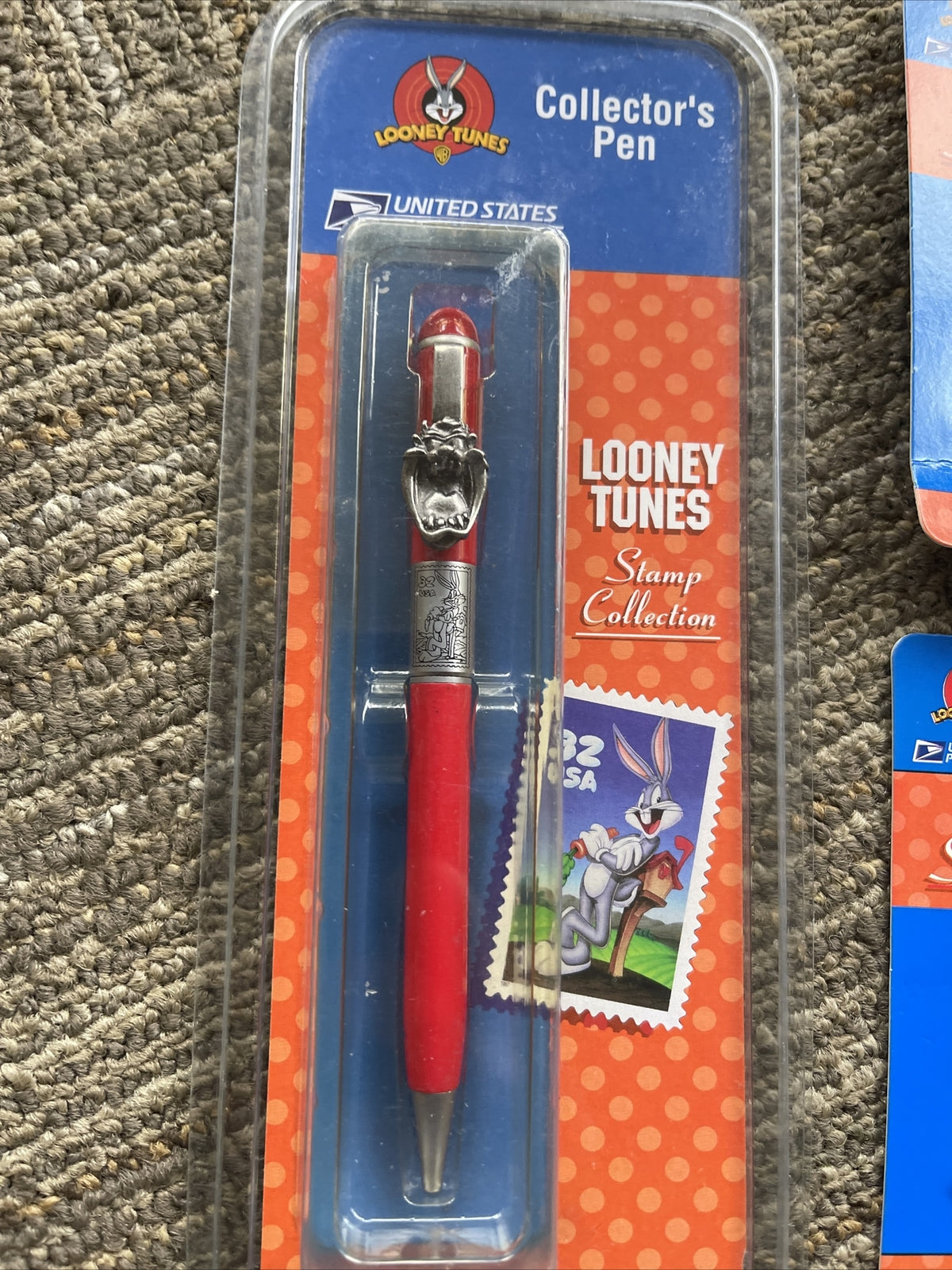 Vintage Looney Tunes Tasmanian Devil Stamp Collection Earrings Pin Pen Lot Of 31