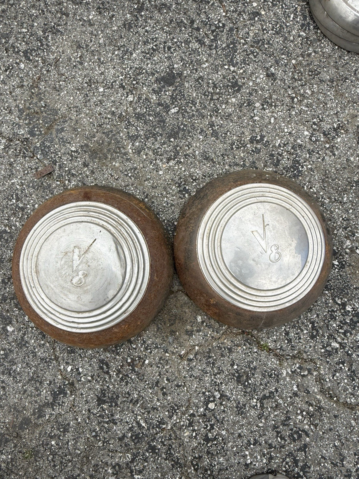 Vintage Pair 1935 Ford V8 Hubcap 1936 Dog Dish Wheel Cover 1937 1938 19390