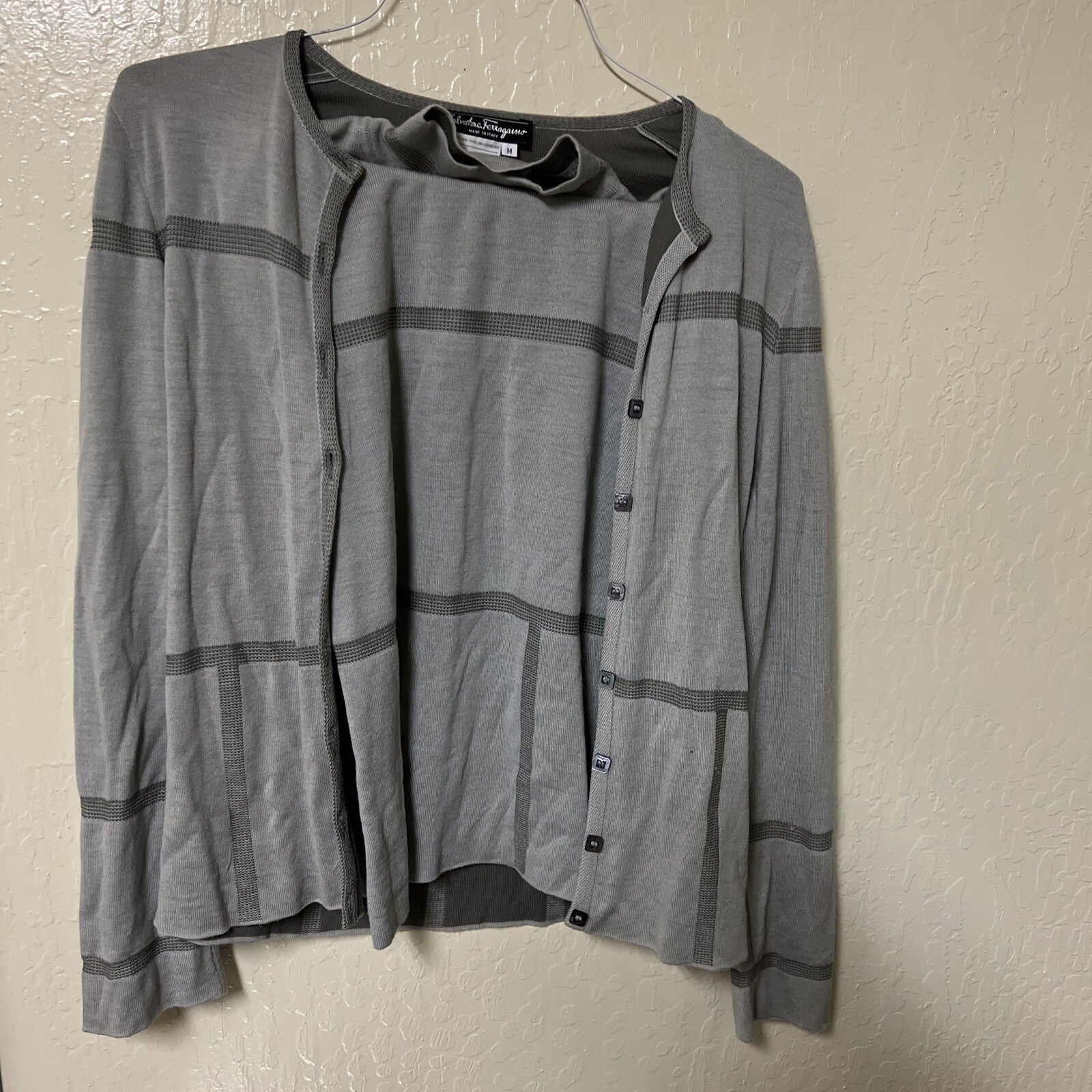 Vintage Salvatore Ferragmo Made in Italy 100% Wool Set Women Size Medium0