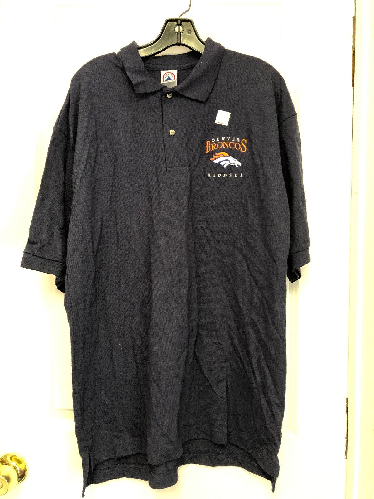 Delta XL Denver Broncos Riddell Golf Polo Shirt Mens X-Large Fit Navy0