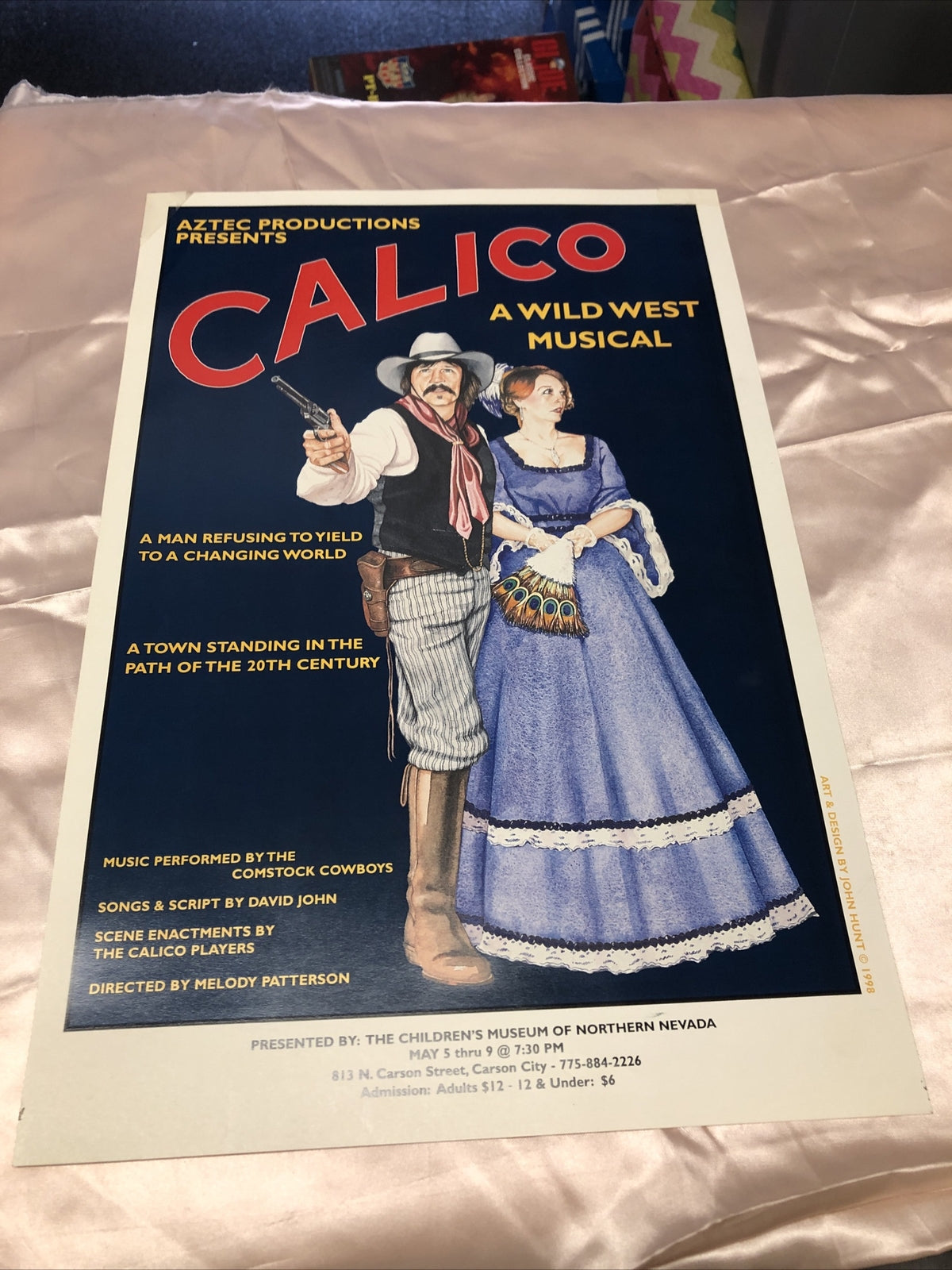 Vintage 1998 Calico Wild West Musical Poster Advertising 18”x12”0
