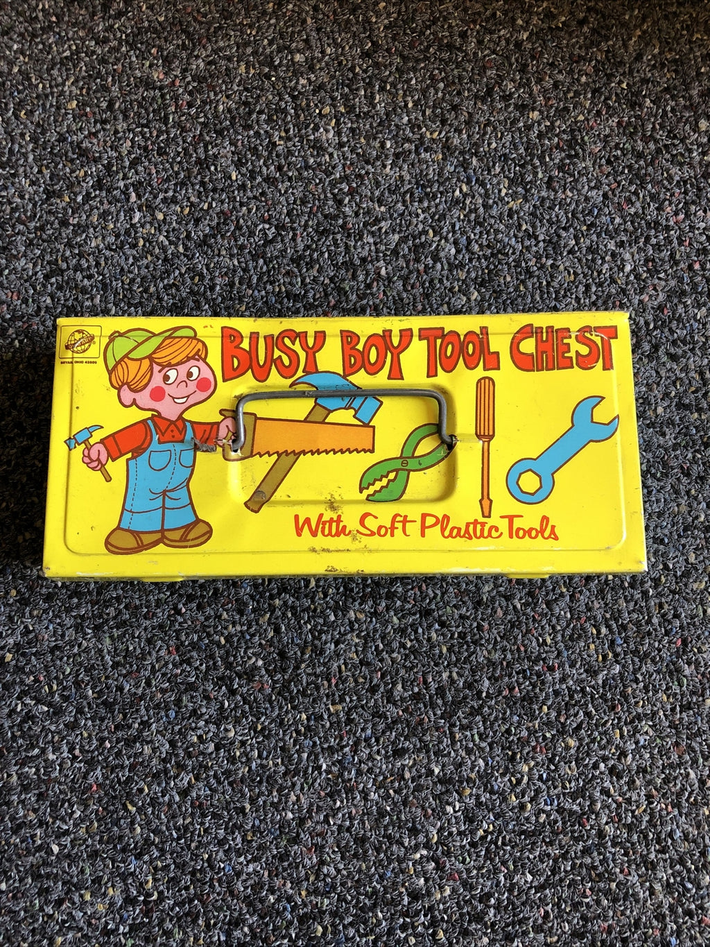 Vintage BUSY BOY TOOL Chest by Ohio Art - No Tools0