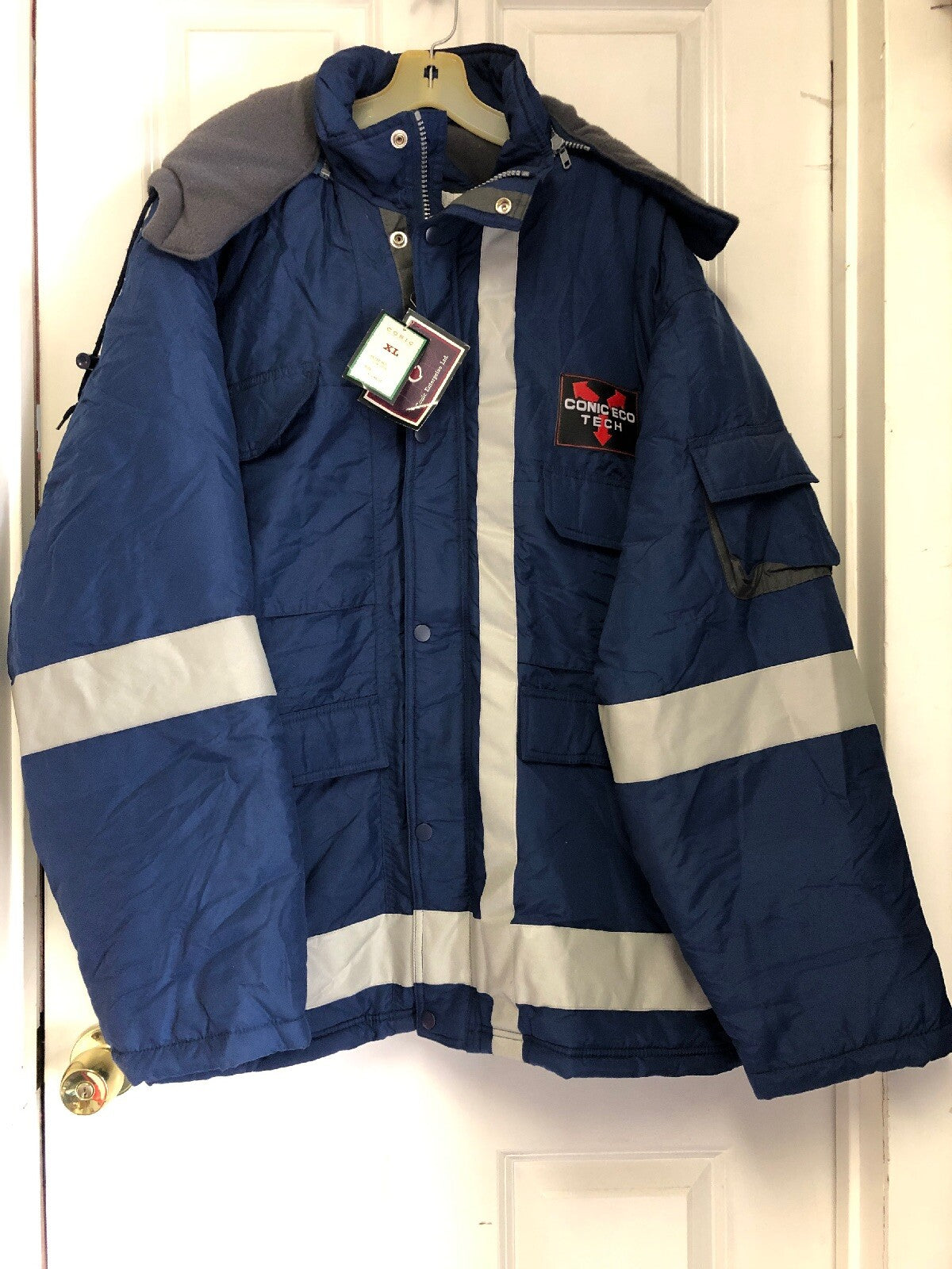 Conic Eco Tech Winter Coat Jacket XL Water resistant Arm Pocket Removable Hood0