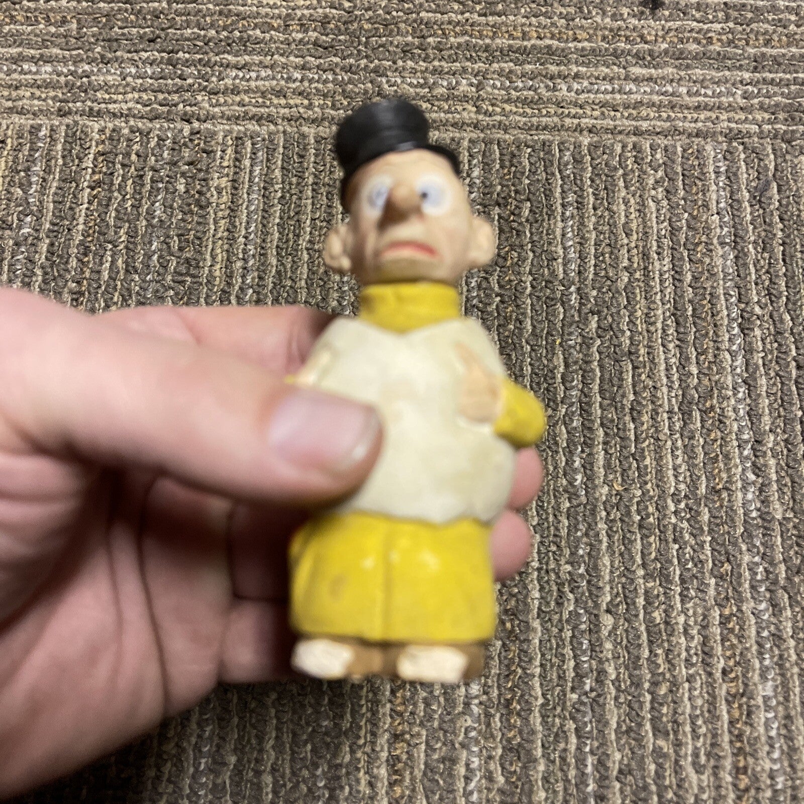 Antique Character Clay And Paper Mache 4” Toy Figure Doll Lot Estate Bobber1