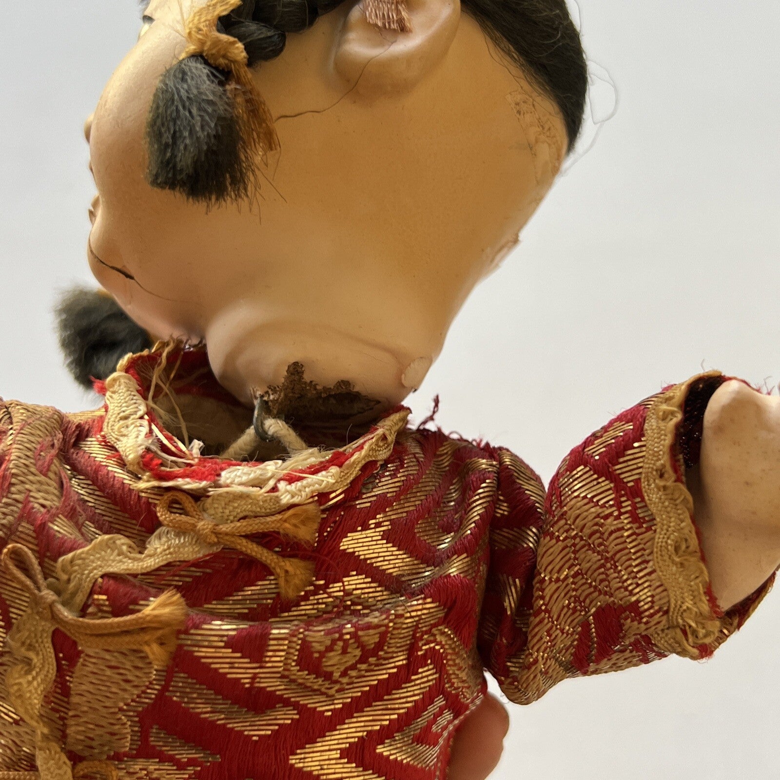 Vintage Japanese Ichimatcu Gofun Jointed Squeaker Voice Box Composition Doll 10”8