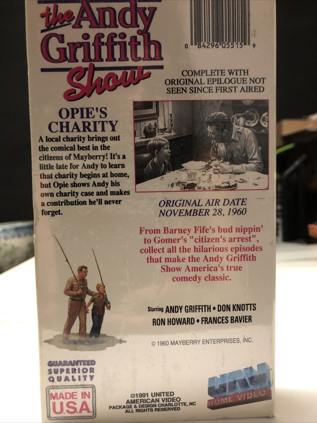 The Andy Griffith Show Opie's Charity(VHS, 1991)Special EDITION COLLECTIBLE RARE3