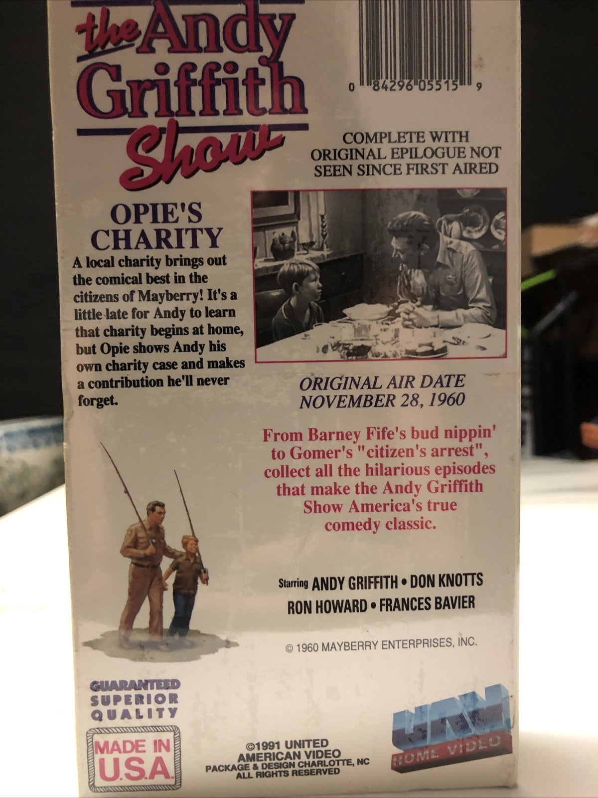The Andy Griffith Show Opie's Charity(VHS, 1991)Special EDITION COLLECTIBLE RARE3
