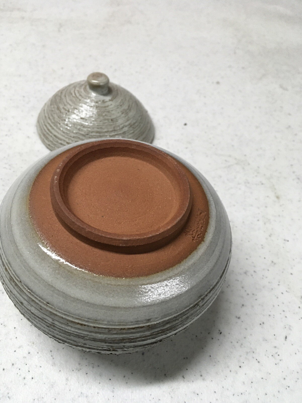 Mid Century Small Pot Beige Brown Japanese4