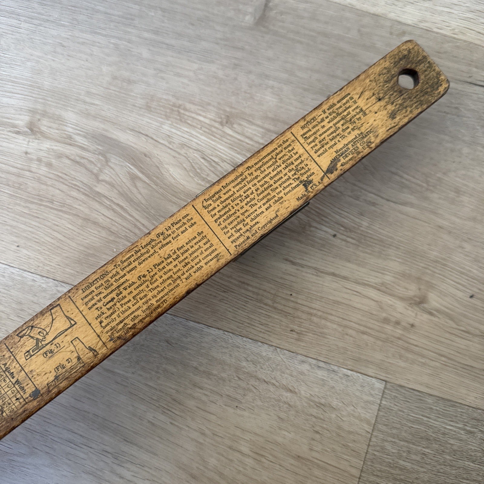 Vintage 1950's RITZ Foot Size Wooden Slide Shoe Sizer Tool USA Still Accurate9