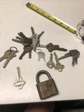 Collection of Vintage Padlocks and Misc Keys0