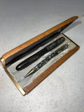 Vintage Venus President / Parkette Fountain Pen And Pencil Set WW2 Era In Case0