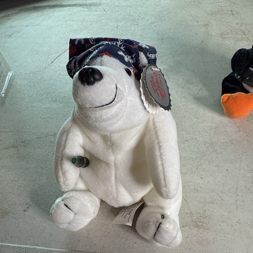 Coca Cola Plush Collection Lot of 3 White Bear 1999 Bean Bag Yellow Red Coke5