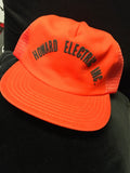 Vintage Howars ELECTRIC INC. Truckers Snapback Hat Made In U.S.A. Orange Red0