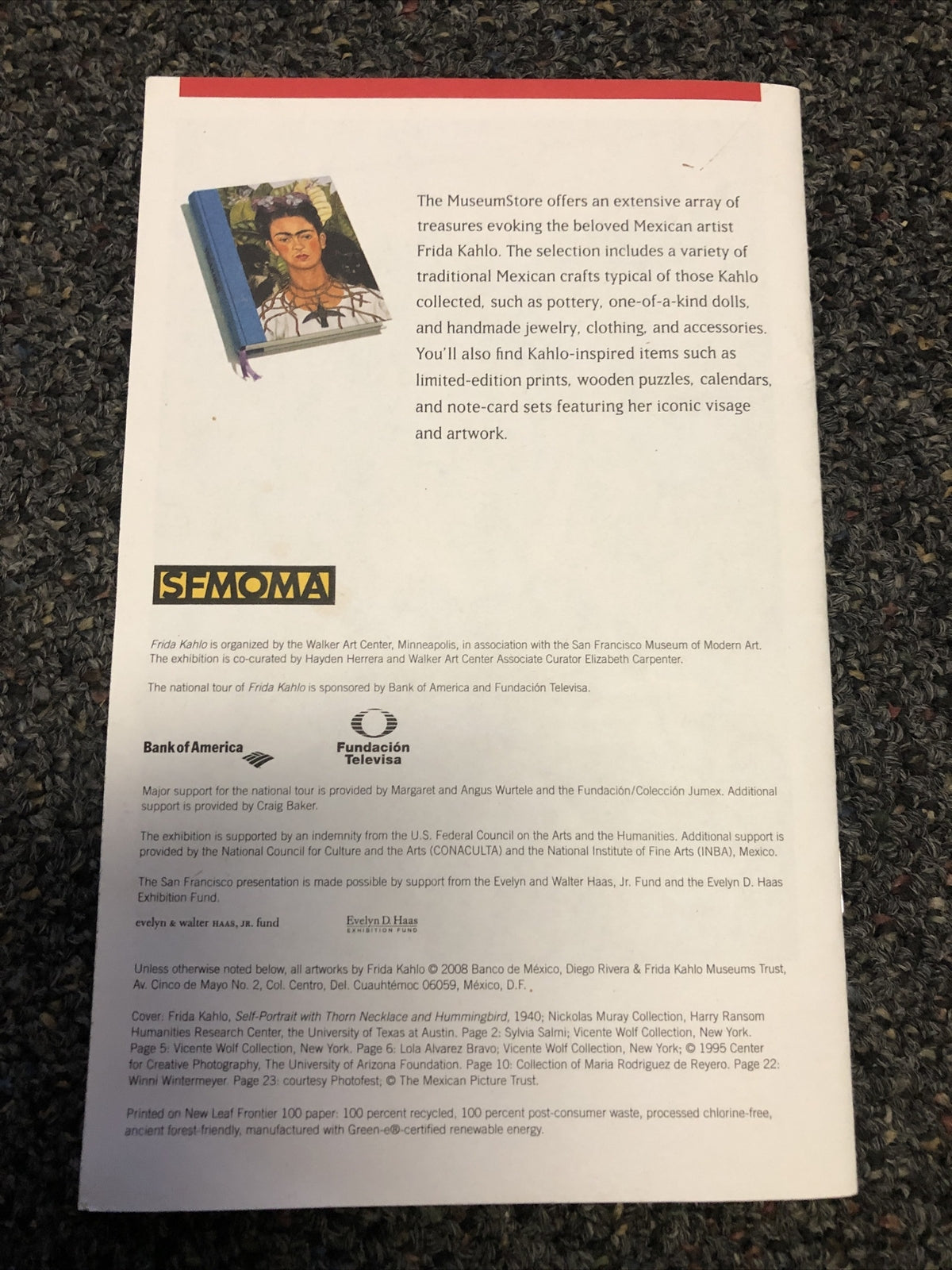 Frida Kahlo (San Francisco Museum of Modern Art Exhibition Booklet, 2008)1