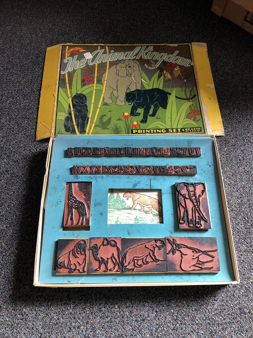 Rare Vintage Printing Set By T.S.T Co. “The Animal Kingdom” No. 49607
