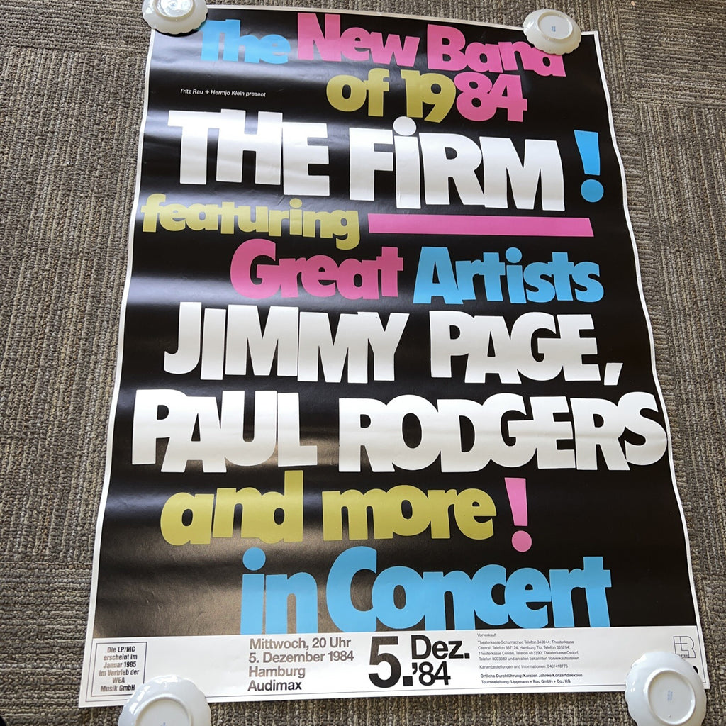 Vintage “The New Band of 1984 The Firm!” Ft Great Artists Promo Poster Germany230