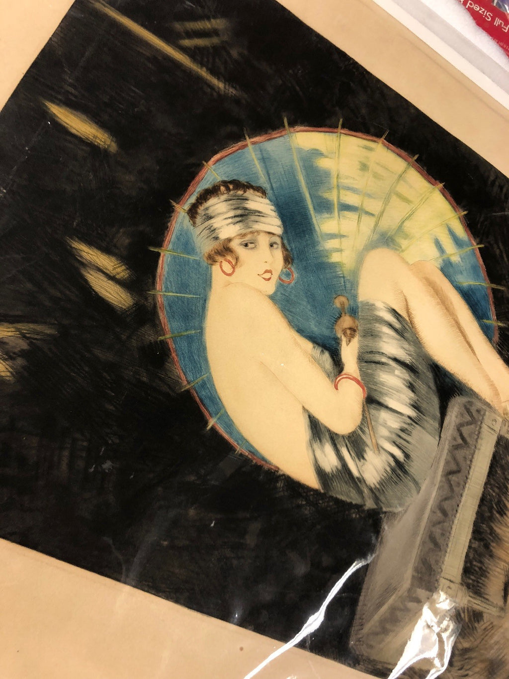 William Ablett (1877-1936)  - 'The Blue Parasol" Signed  Color Etching11