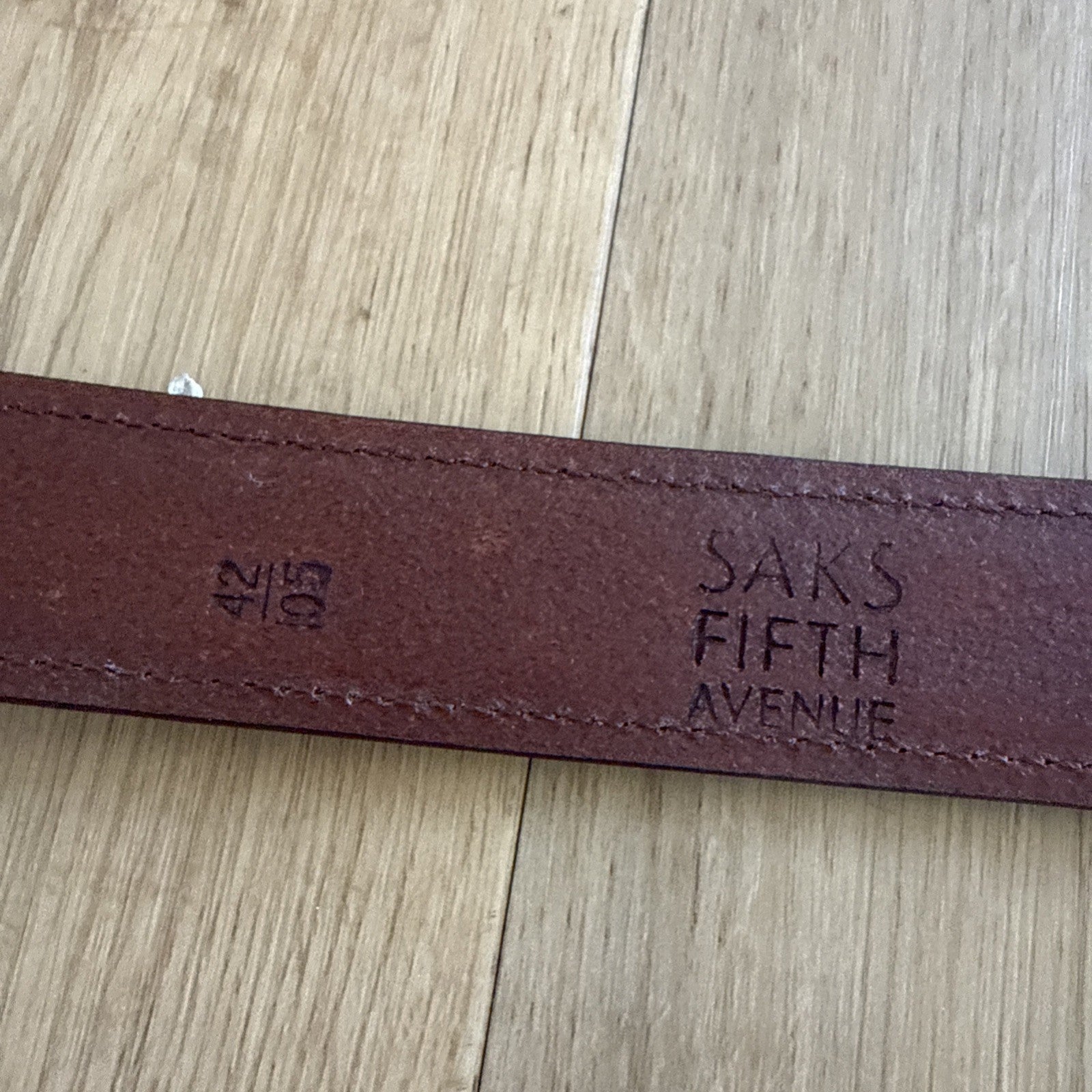 Saks Fifth Avenue Mens Brown Italian Leather Dress Belt Size 42/1053