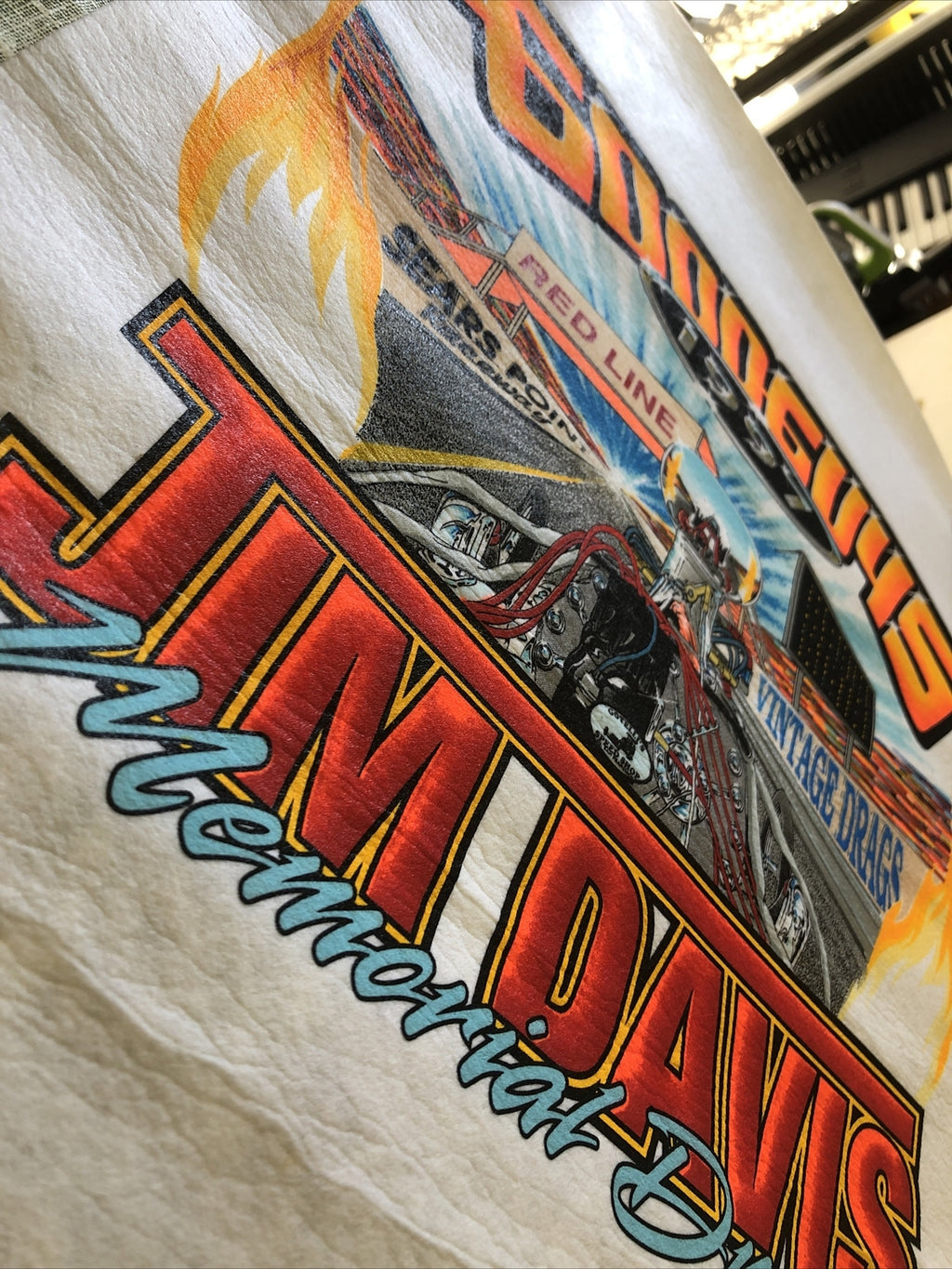 Vintage Goodguys 1997 Jim Davis Memorial Drags Cloth Poster 21.5”x16.5”1