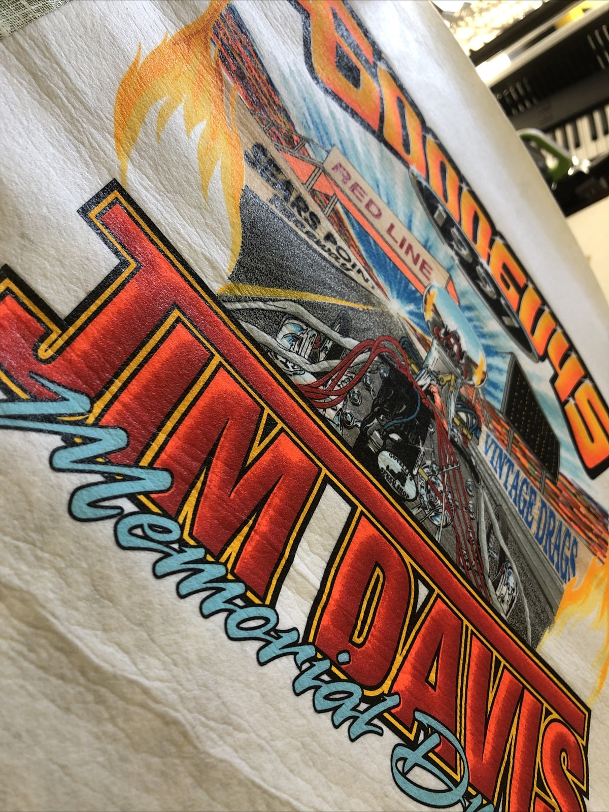 Vintage Goodguys 1997 Jim Davis Memorial Drags Cloth Poster 21.5”x16.5”1