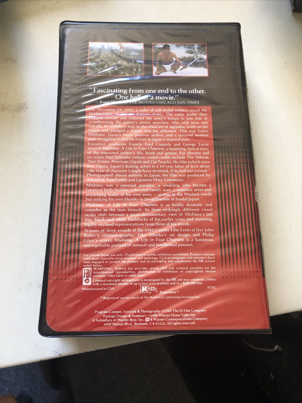 BIG BOX BETA TAPE NOT VHS in CLAM SHELL CASE - FRANCIS FORD COPPOLA MISHIMA1