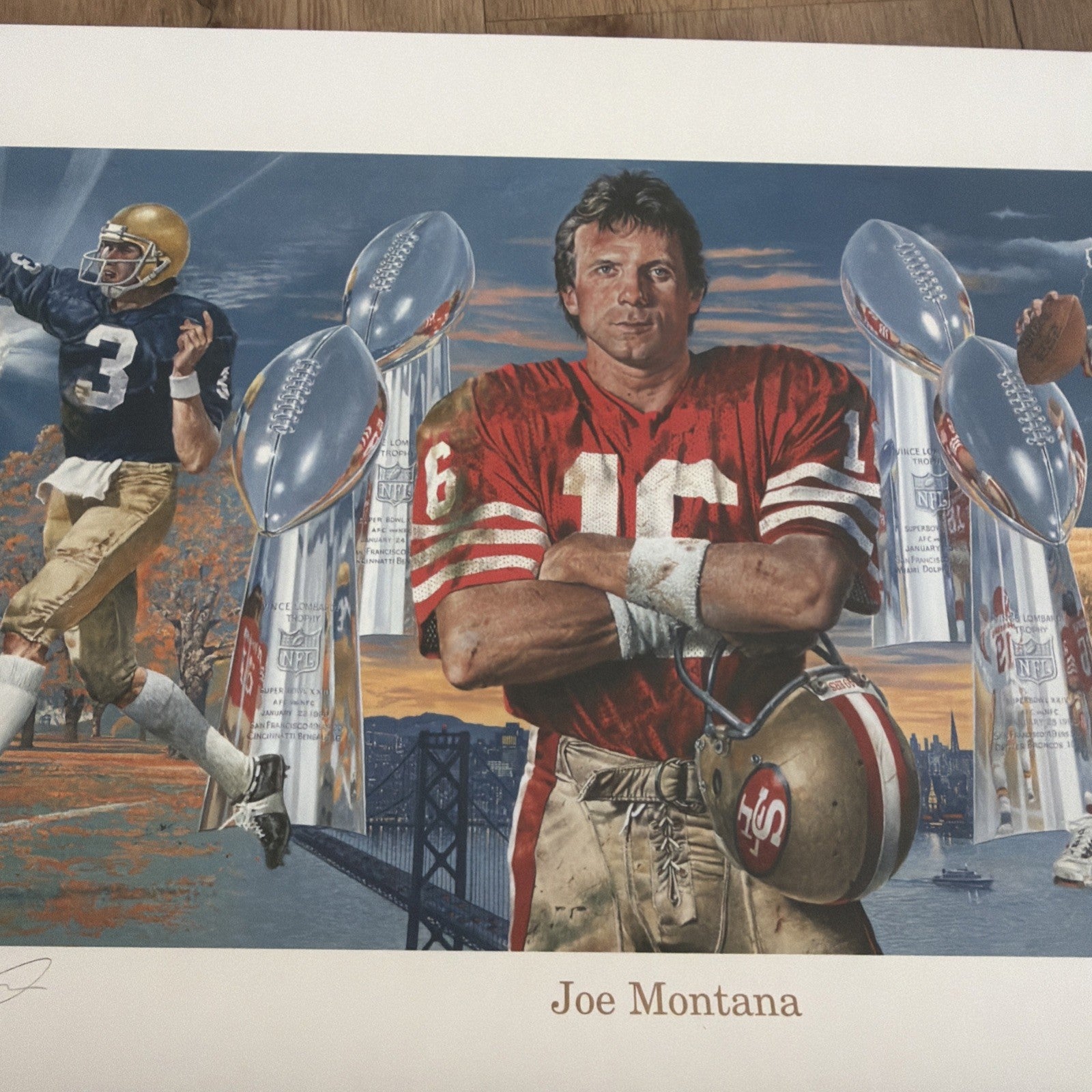Joe Montana Signed Notre dame Chiefs 49ers 39x17 PSA/DNA AUTO4