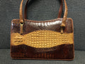 Unique Vintage Crocodile Handbag Purse Antique0