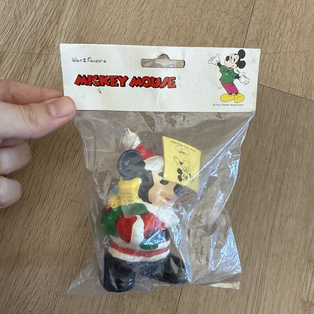 NIP Vintage 80s Arco Walt Disney Santa Mickey Mouse Christmas Figure0