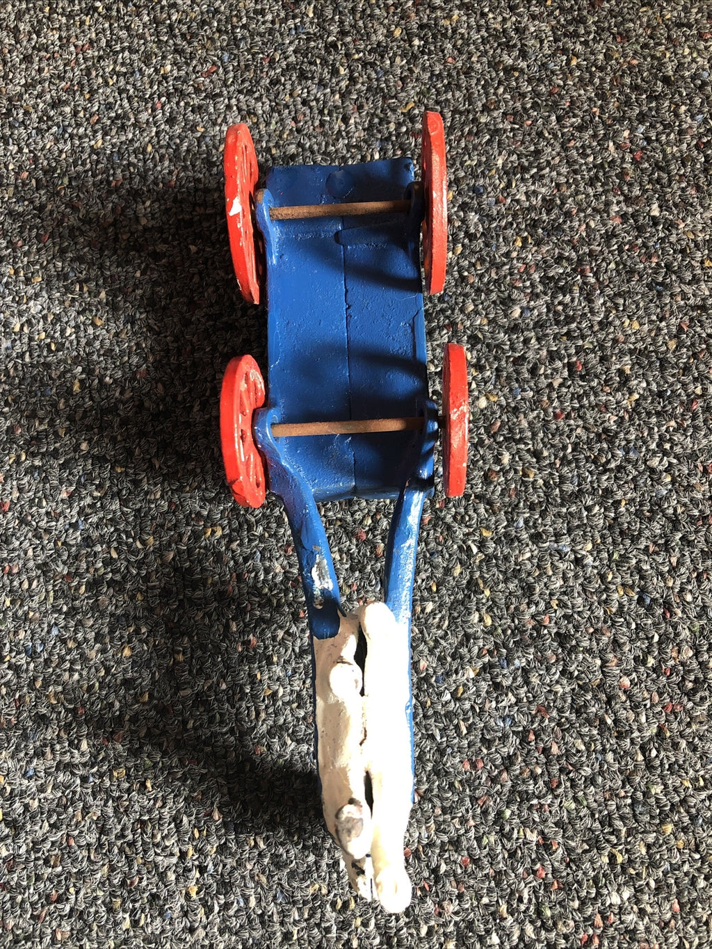 Vintage Toy Cast Iron Express Wagon Cart Pulled By A Goat2