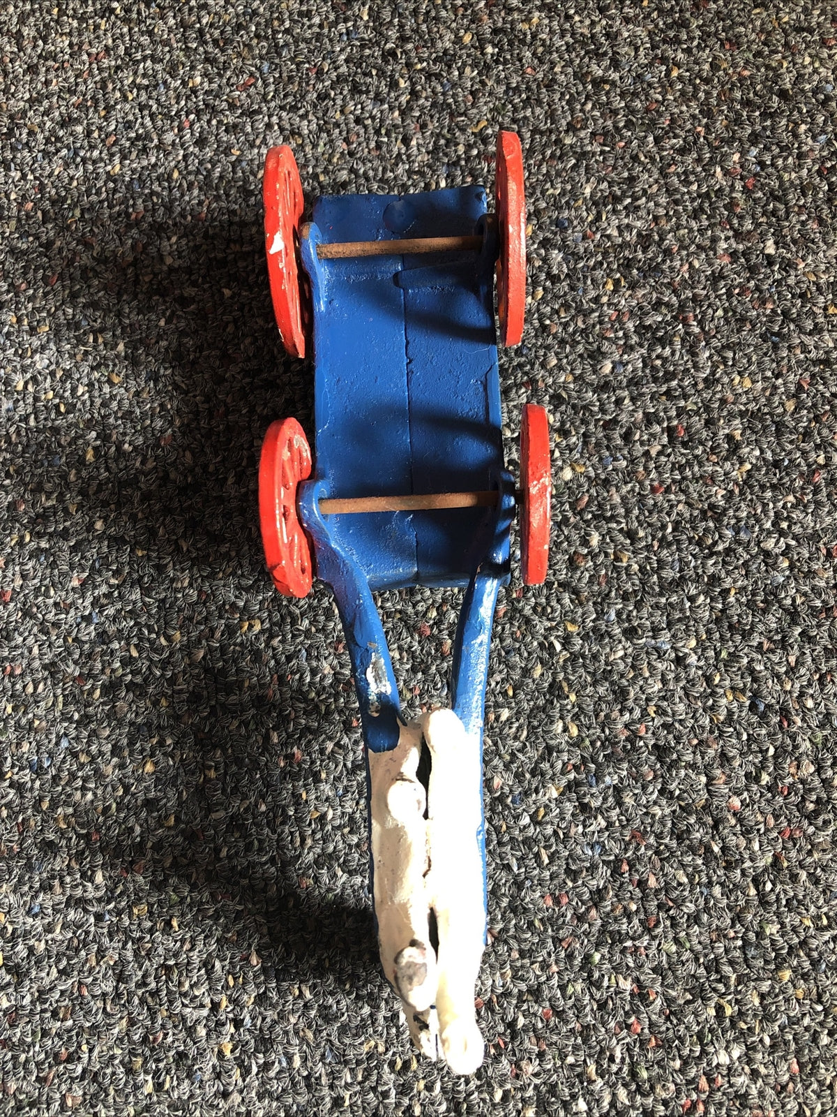 Vintage Toy Cast Iron Express Wagon Cart Pulled By A Goat2