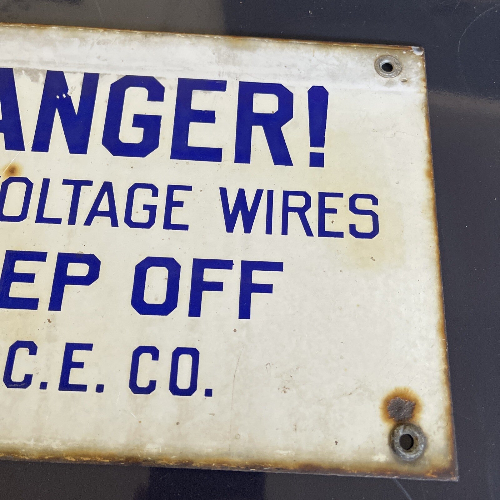 Early Porcelain Sign Danger High Voltage Keep Off Southern California Edison6