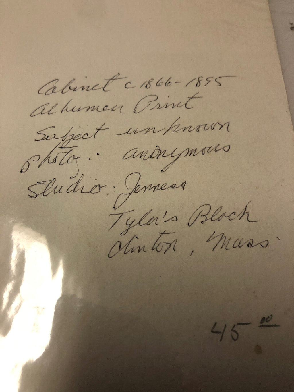 Cabinet C. 1866-1895 Al Humor Print Tyler’s Block Clinton Mass Jennesse Studio4