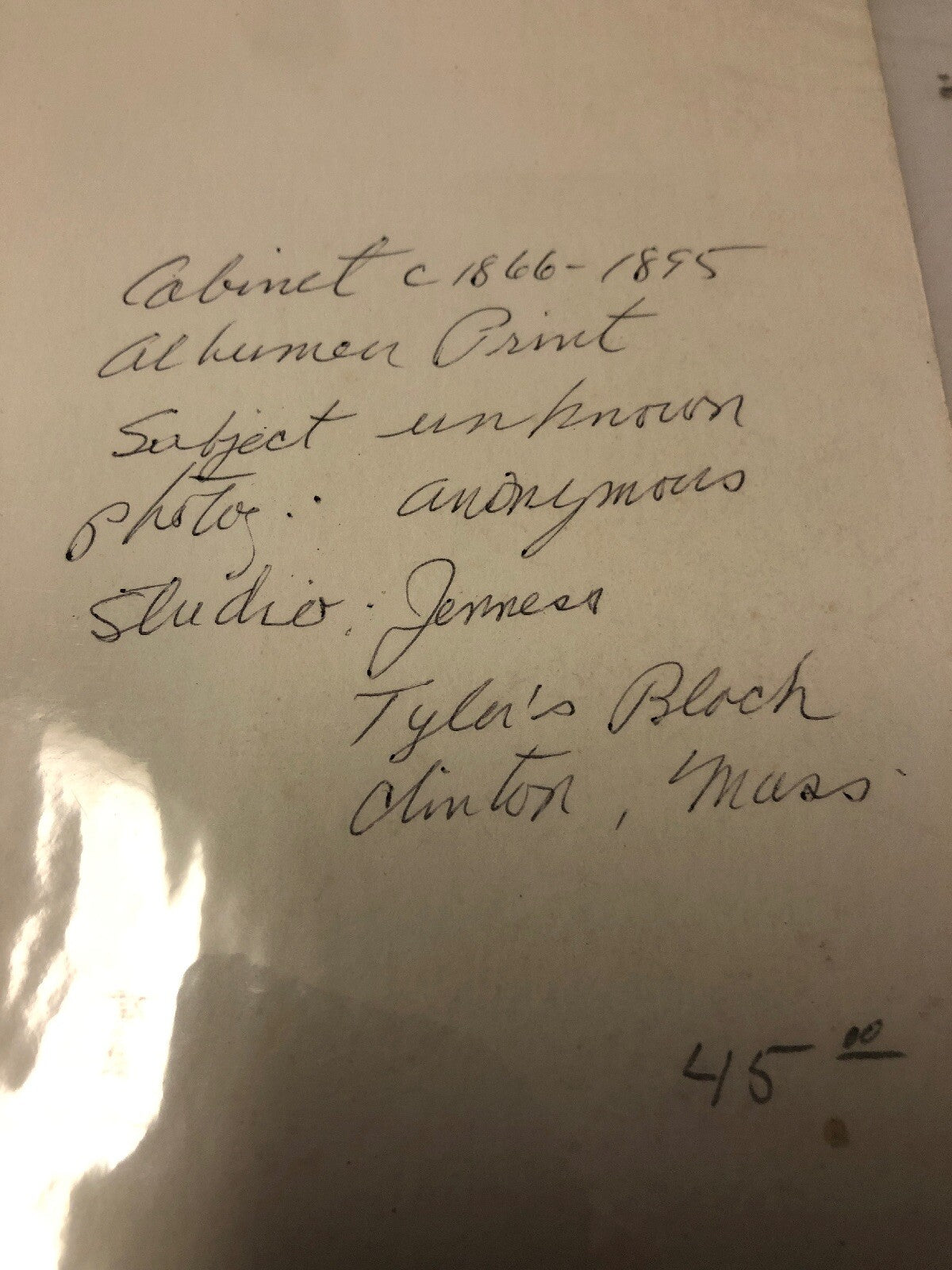 Cabinet C. 1866-1895 Al Humor Print Tyler’s Block Clinton Mass Jennesse Studio4