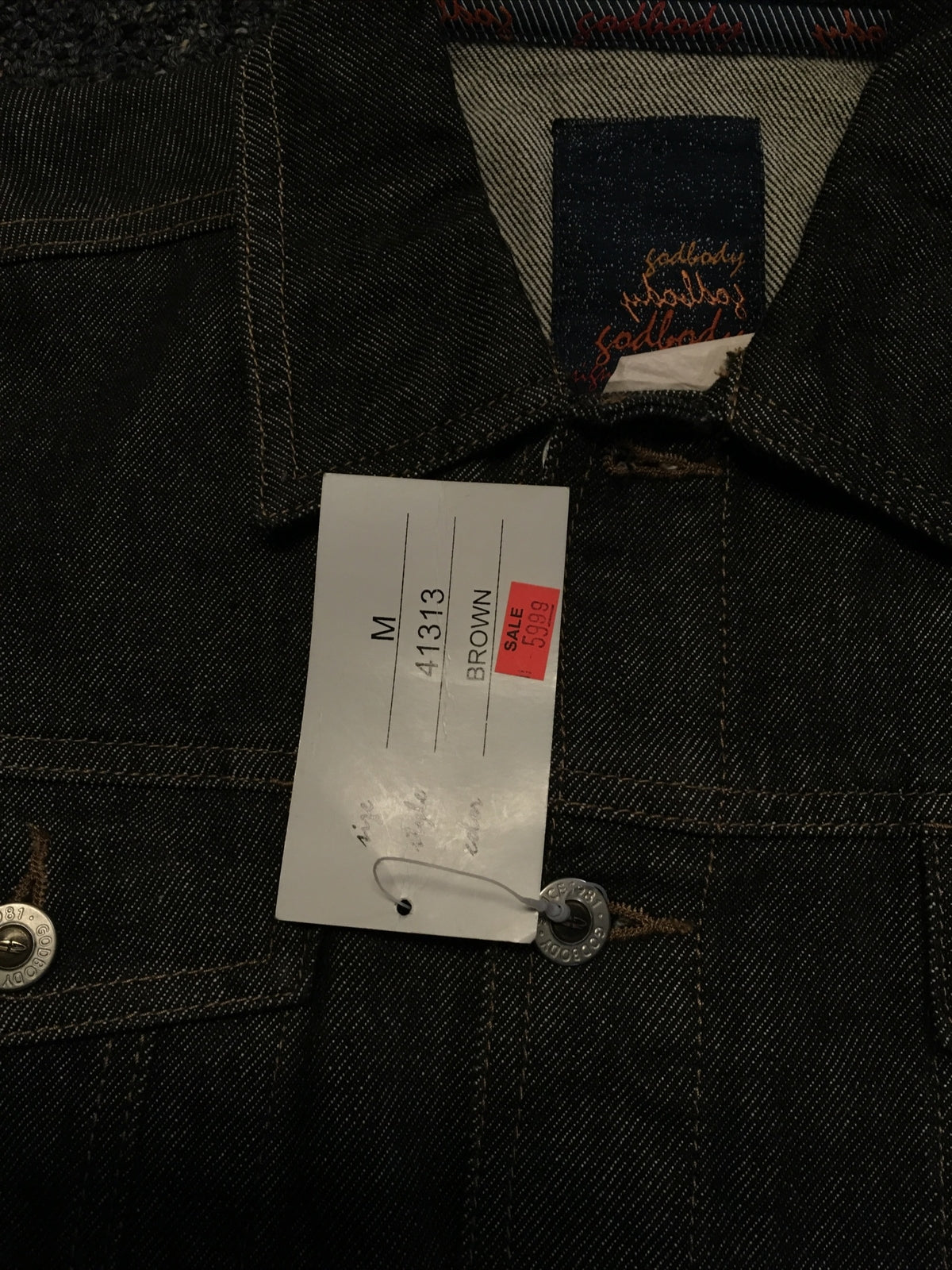 Nos vintage Godbody faded 90s button up jean Pop jacket Grey Brown size M4