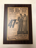 Vintage Baseball Commercial Columm Franklin Suits Ad W/ Mickey Rugger Yankees0